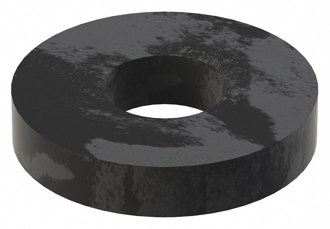 Flat Washer: Case Hardened, Black Oxide, Steel, 3/8 in Screw Sz, 0.406 in In Dia, 10 PK