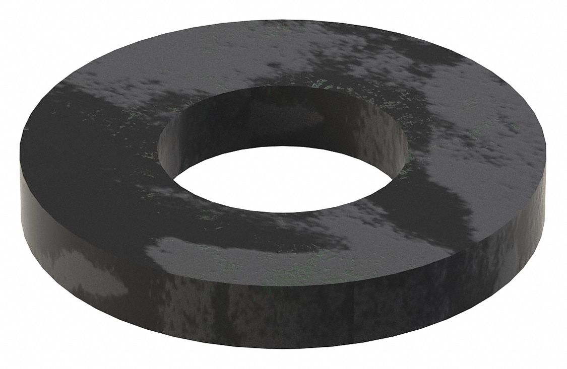 Flat Washer: Case Hardened, Black Oxide, Steel, 5/8 in Screw Sz, 0.656 in In Dia, 5 PK