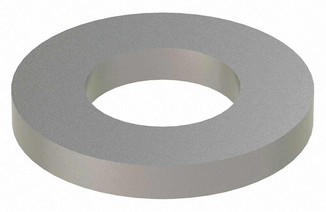 Flat Washer: 18-8, Stainless Steel, 1 in Screw Sz, 1.031 in In Dia, 2 in Out Dia, 0.25 in Max Thick