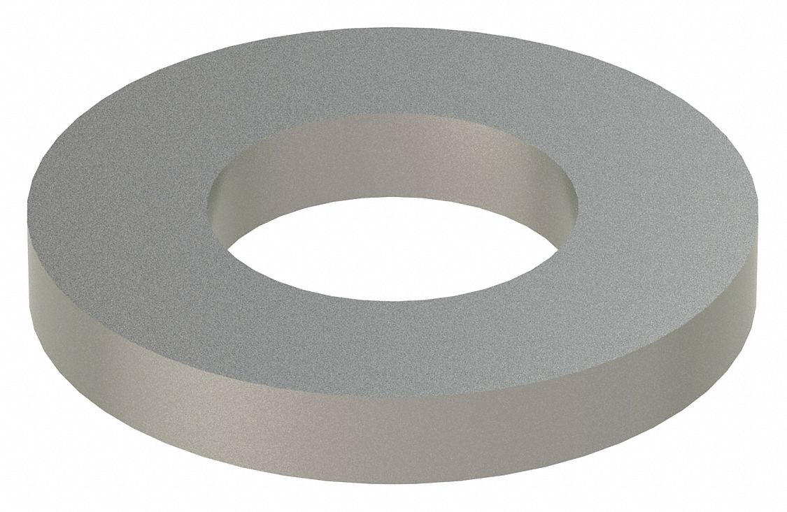 Flat Washer: 18-8, Stainless Steel, 7/16 in Screw Sz, 0.469 in In Dia, 59/64 in Out Dia, 18-8, 10 PK