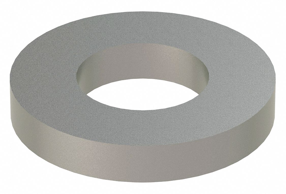 Flat Washer: 18-8, Stainless Steel, 9/16 in Screw Sz, 0.594 in In Dia, 1 3/16 in Out Dia, 18-8, 5 PK