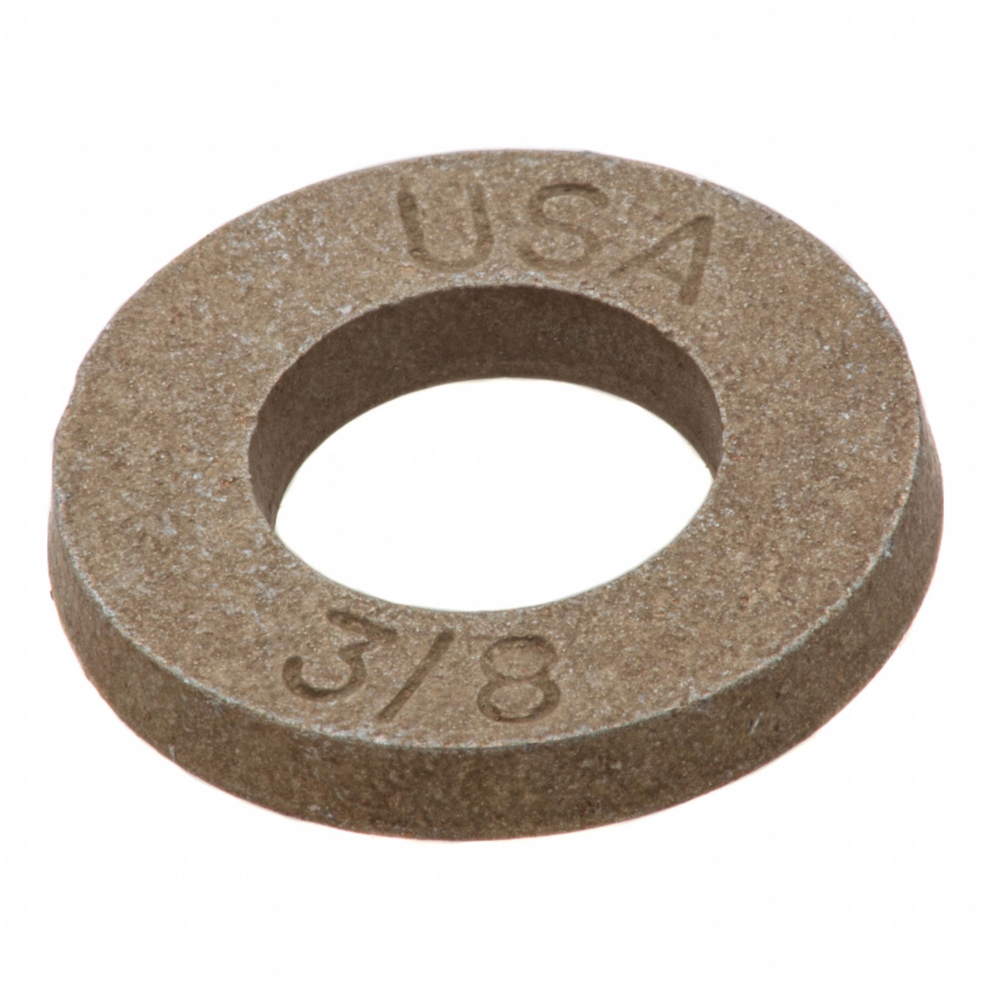 Flat Washer: Through Hardened, Zinc Yellow, Steel, 3/8 in Screw Sz, 0.406 in In Dia, 100 PK