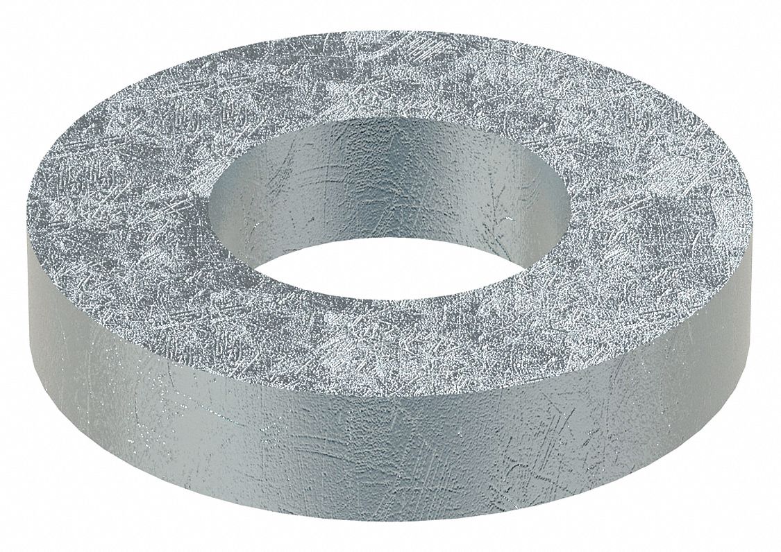 FLAT WASHER, FOR ½ IN SCREW, STEEL, THROUGH HARDENED, ZINC YELLOW, 0.531 IN ID