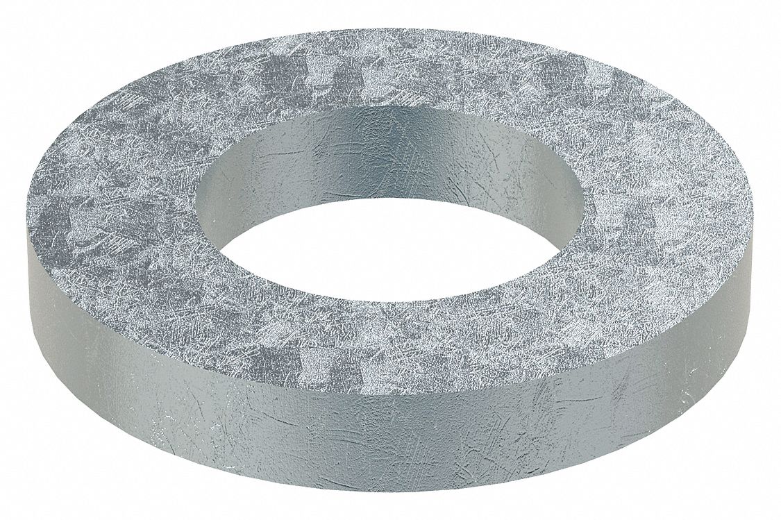 Extra Thick Oversized Washer: Through Hardened, Zinc Yellow, Steel, 1 1/4 in Screw Sz, 10 PK