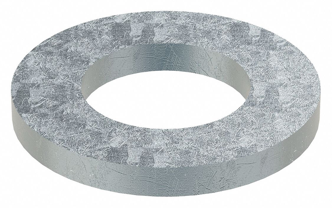 Flat Washer: Through Hardened, Zinc Yellow, Steel, 1 1/4 in Screw Sz, 1.375 in In Dia, 10 PK