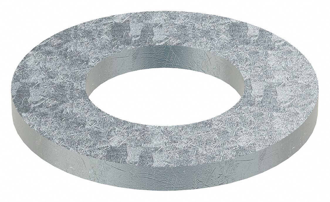Flat Washer: Through Hardened, Zinc Yellow, Steel, 1 1/2 in Screw Sz, 1.563 in In Dia, 3 in Out Dia