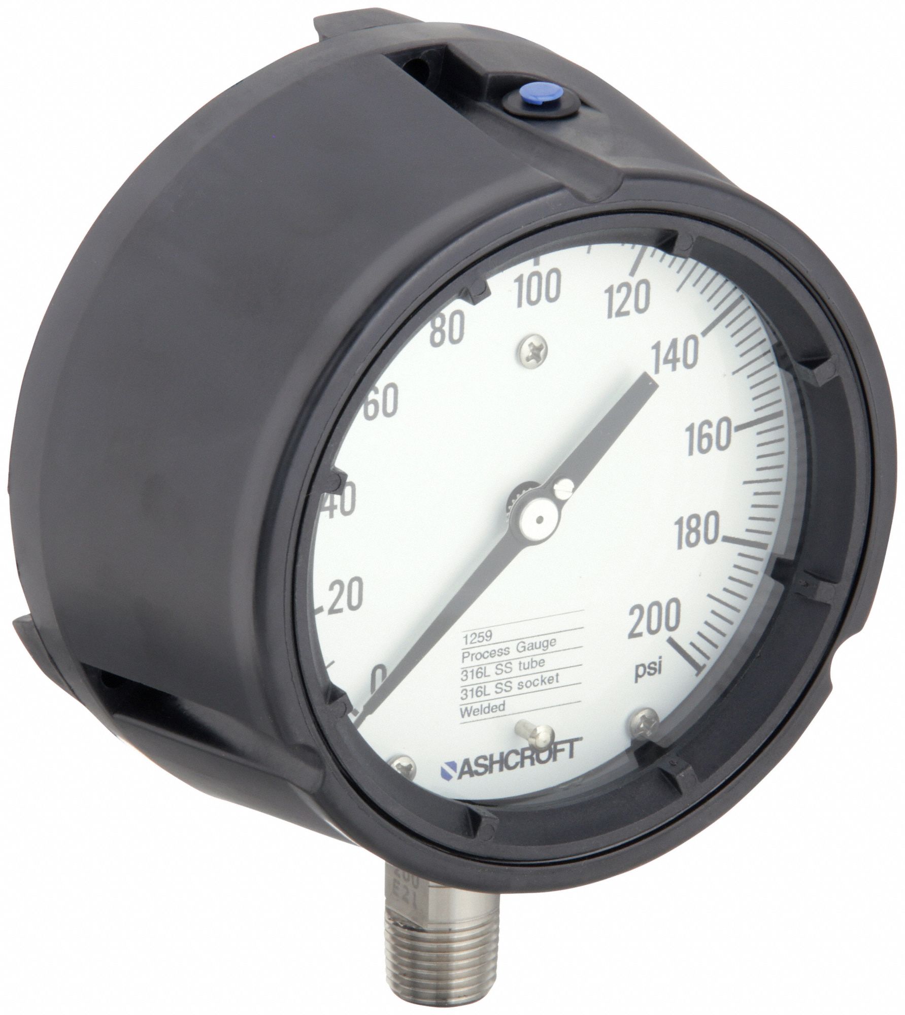 PRESSURE GAUGE,PROCESS,4 1/2 IN,200