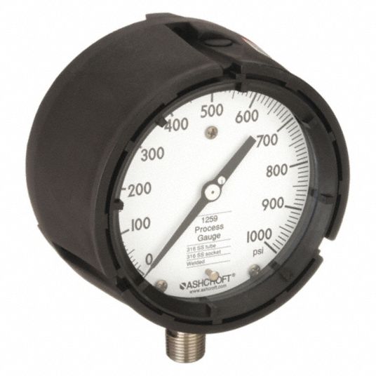 ASHCROFT, 0 to 1,000 psi, 4 1/2 in Dial, Process Pressure Gauge