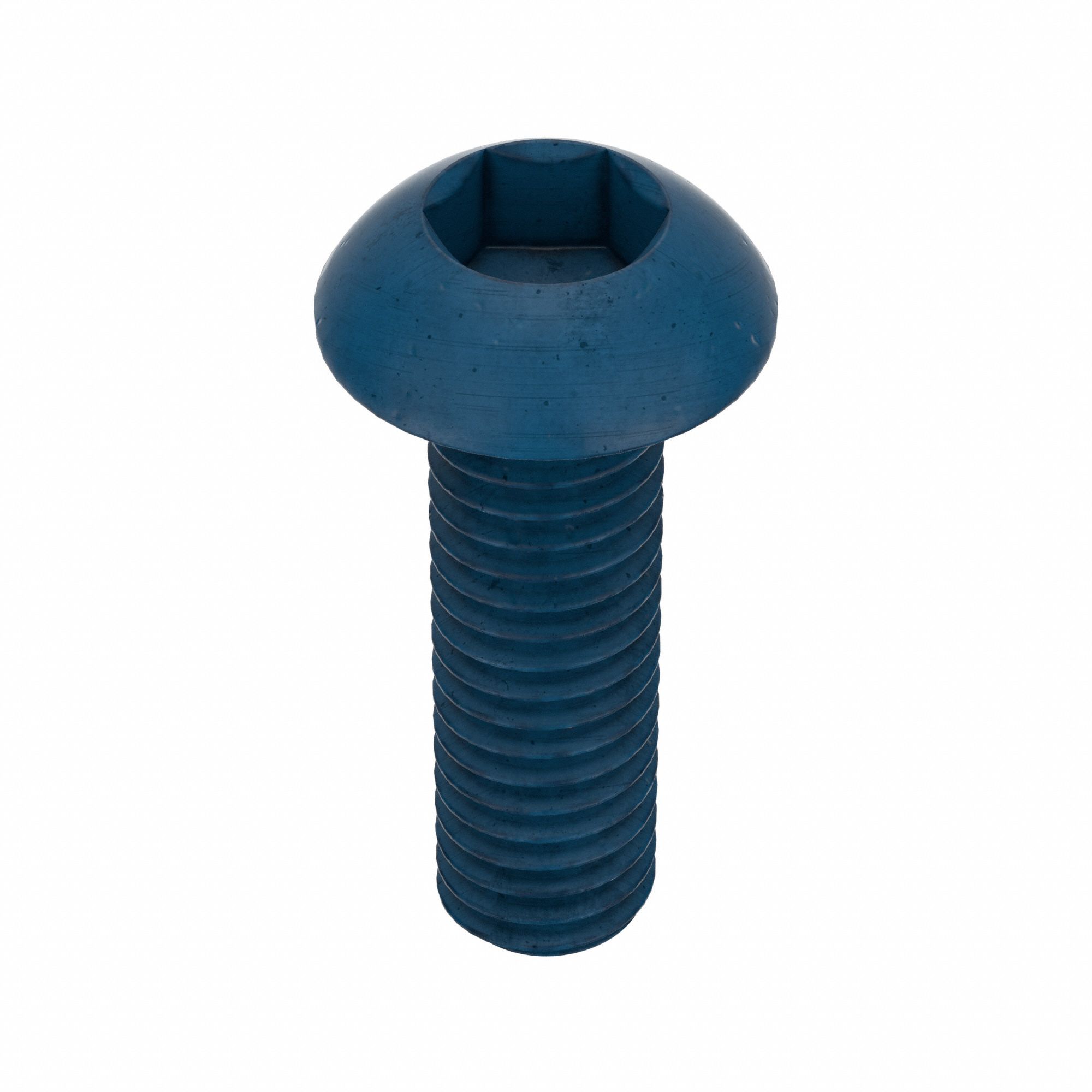 Socket Head Cap Screw: M3x0.50 Thread Size, 10 mm Lg, Button, Blue Phosphate, Alloy Steel, 50 PK