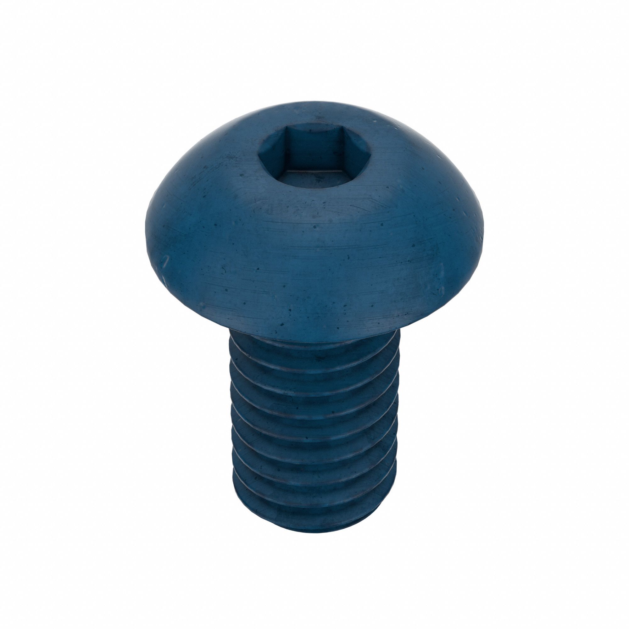 Socket Head Cap Screw: M4x0.70 Thread Size, 8 mm Lg, Button, Blue Phosphate, Alloy Steel, 50 PK