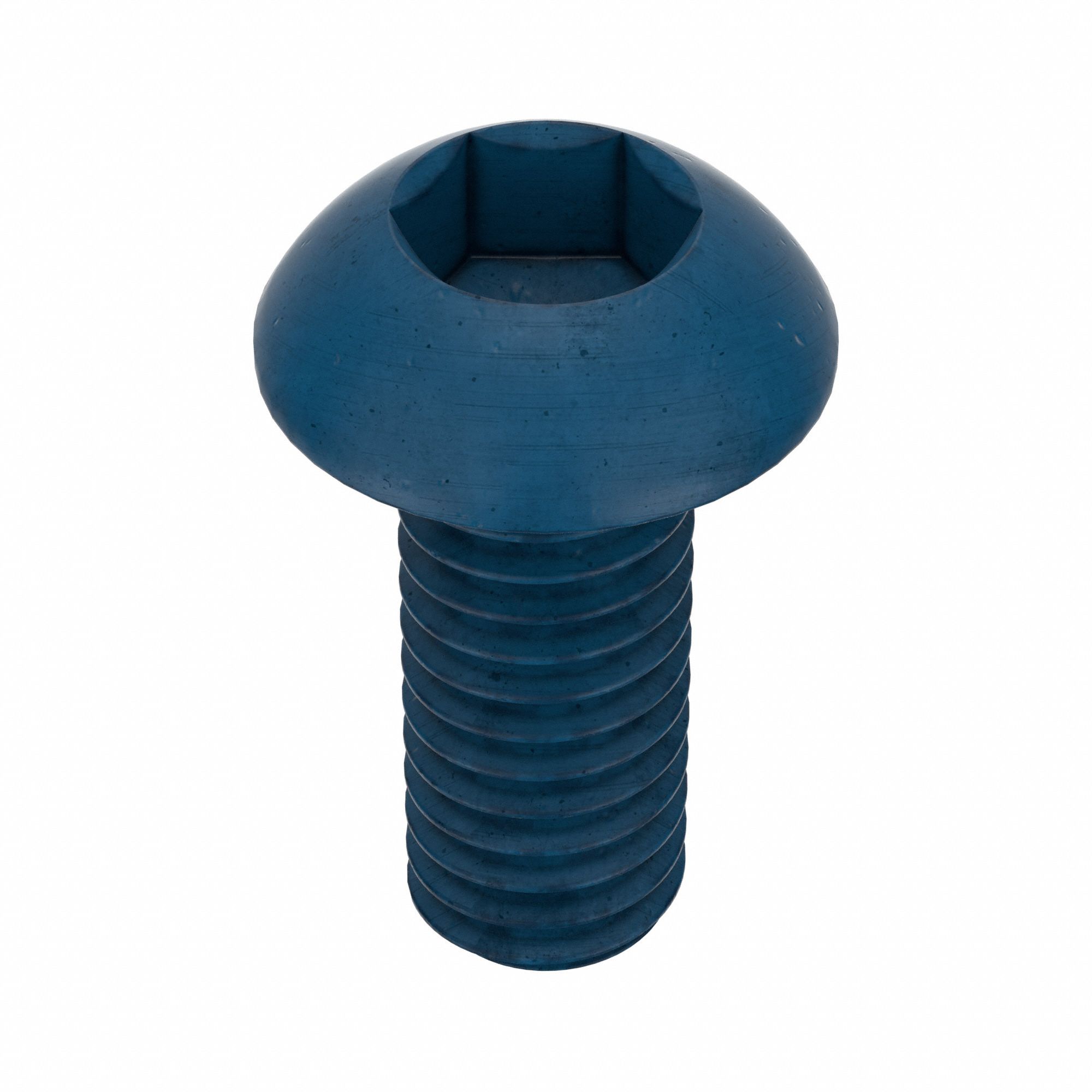 Socket Head Cap Screw: M4x0.70 Thread Size, 10 mm Lg, Button, Blue Phosphate, Alloy Steel, 25 PK
