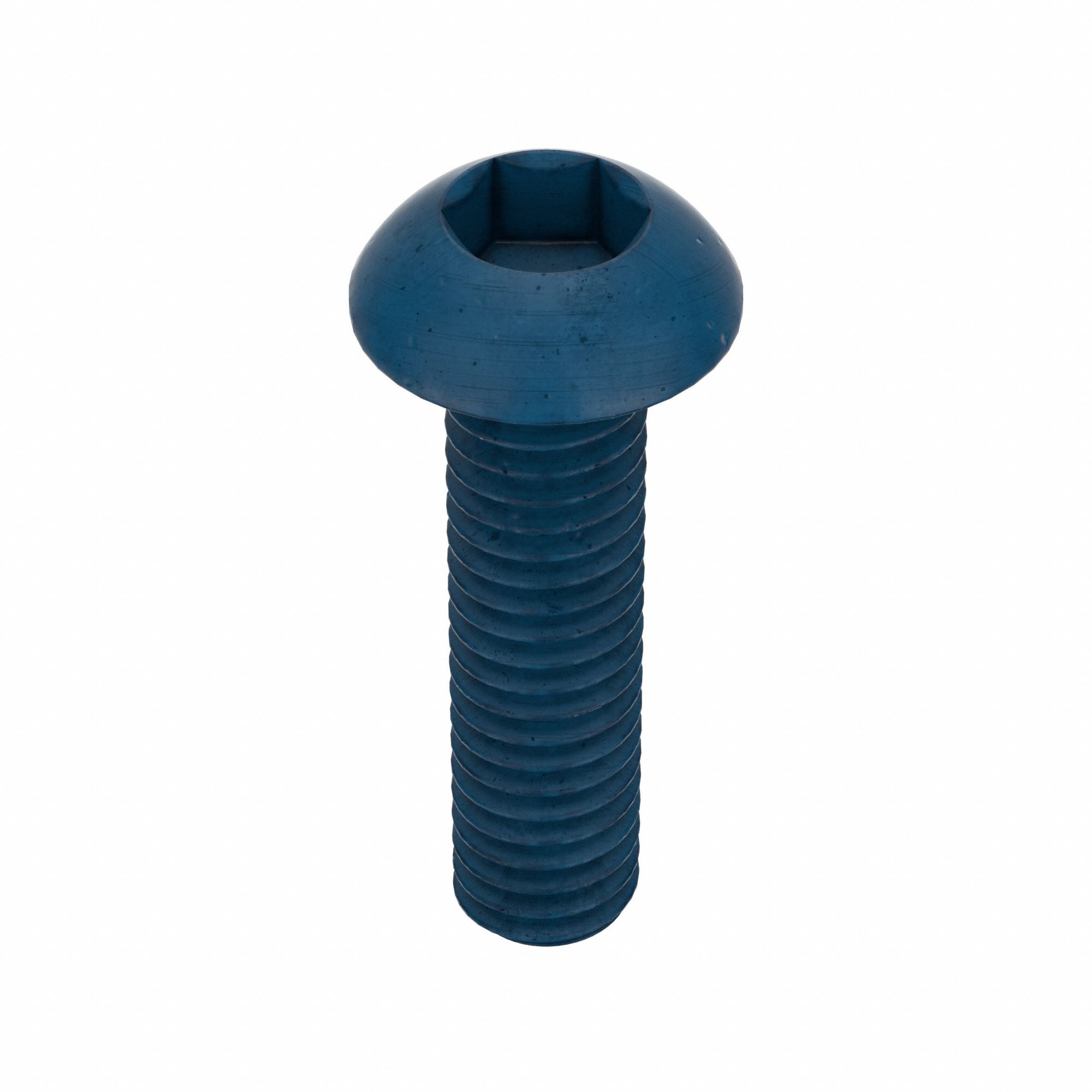 Socket Head Cap Screw: M4x0.70 Thread Size, 16 mm Lg, Button, Blue Phosphate, Alloy Steel, 25 PK