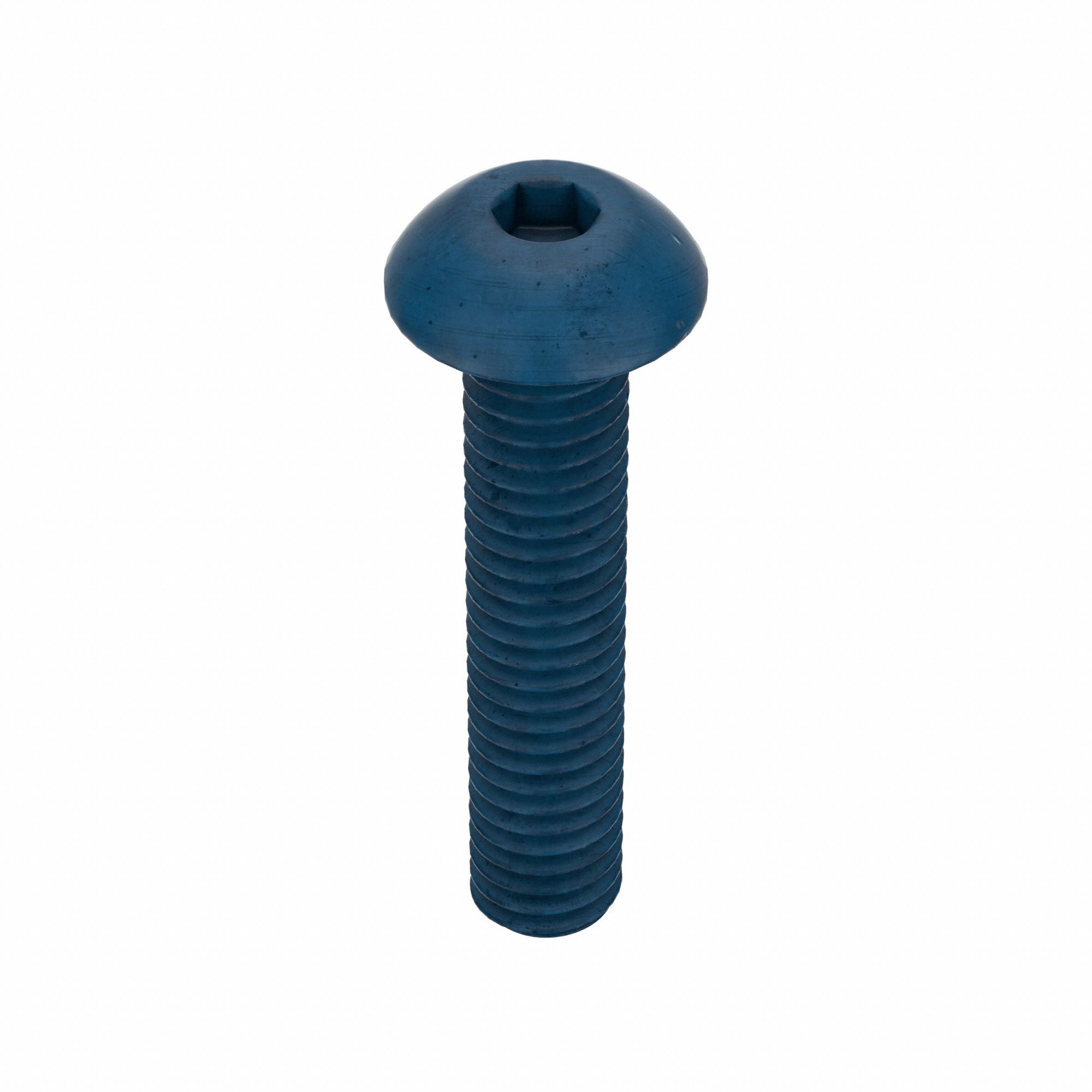 Socket Head Cap Screw: M4x0.70 Thread Size, 20 mm Lg, Button, Blue Phosphate, Alloy Steel, 25 PK