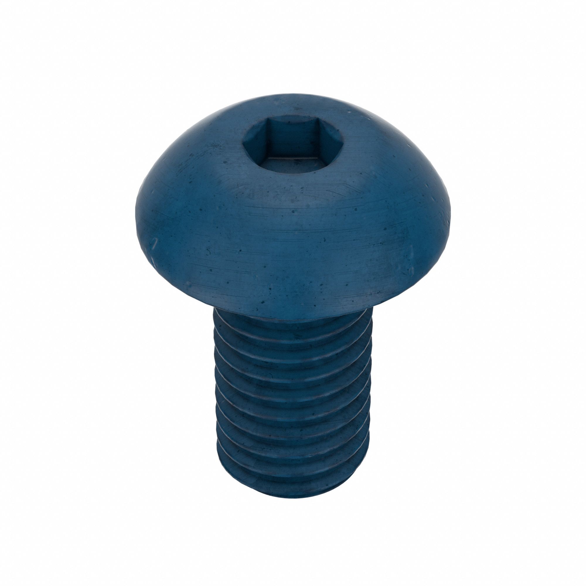 Socket Head Cap Screw: M5x0.80 Thread Size, 10 mm Lg, Button, Blue Phosphate, Alloy Steel, 25 PK