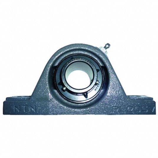 TRITAN Pillow Block Bearing: 25 mm Bore, Cast Iron, Set Screws, 36.5 mm  Shaft Ht, 140 mm Overall Lg