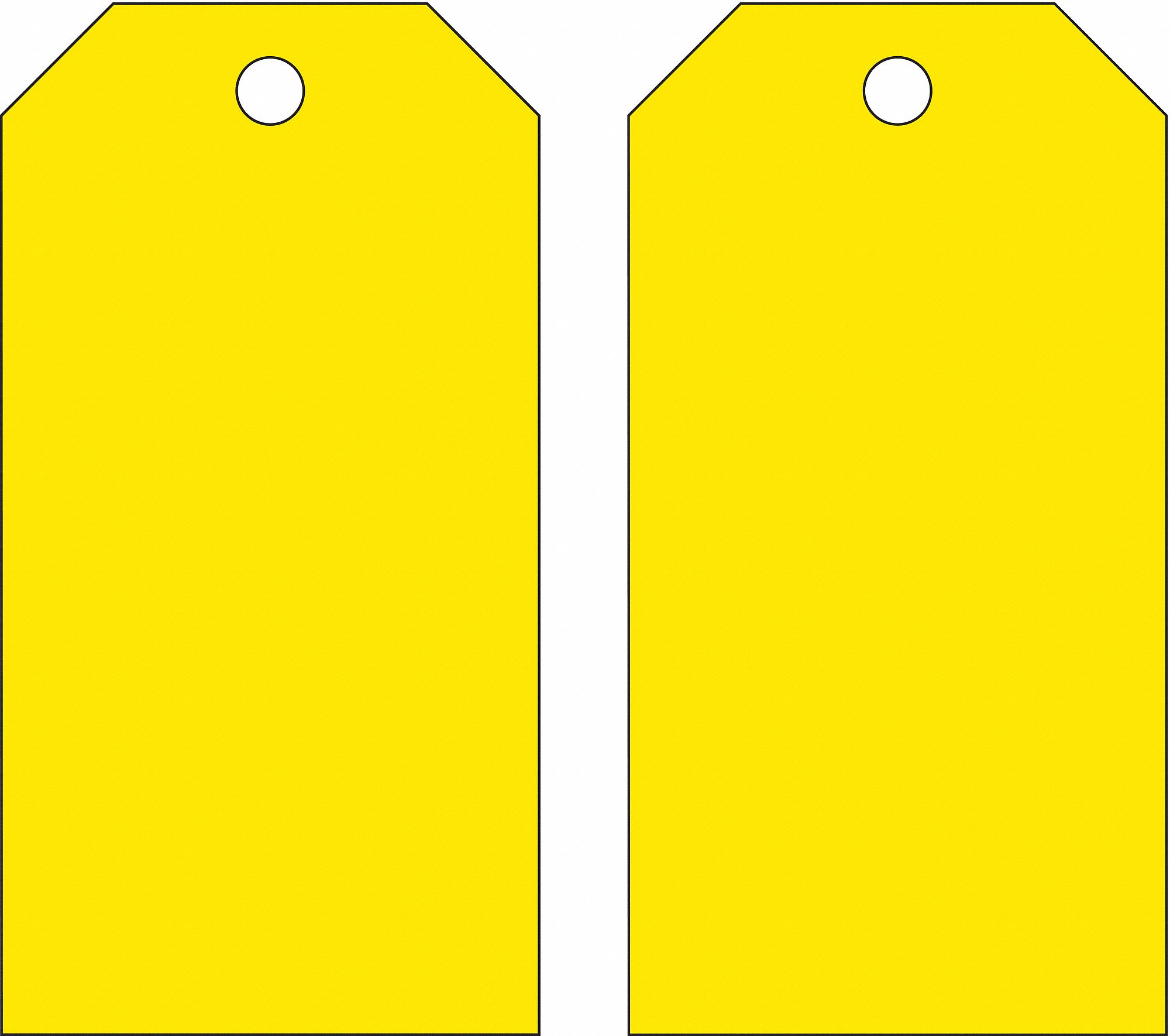 BLANK SHIPPING TAG, 5¾ IN TAG H, 3 IN TAG W, YELLOW, POLYESTER, PLAIN TAG, 25 PK