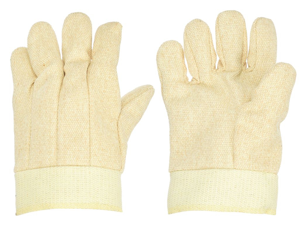 CONDOR Knit Gloves: L ( 9 ), Glove Hand Protection, Uncoated, 660°F Max  Temp, Cotton, Yellow, 1 PR