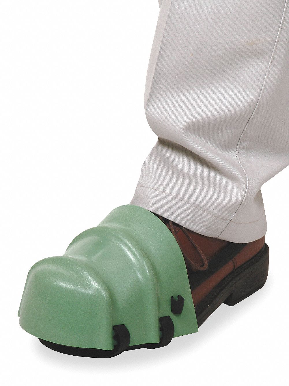 UNISEX, FOOTGUARDS, UNIVERSAL, PLASTIC, GRN, RUBBER TOE STRAP, 5½ X 6 X 4½ IN, 3 OZ