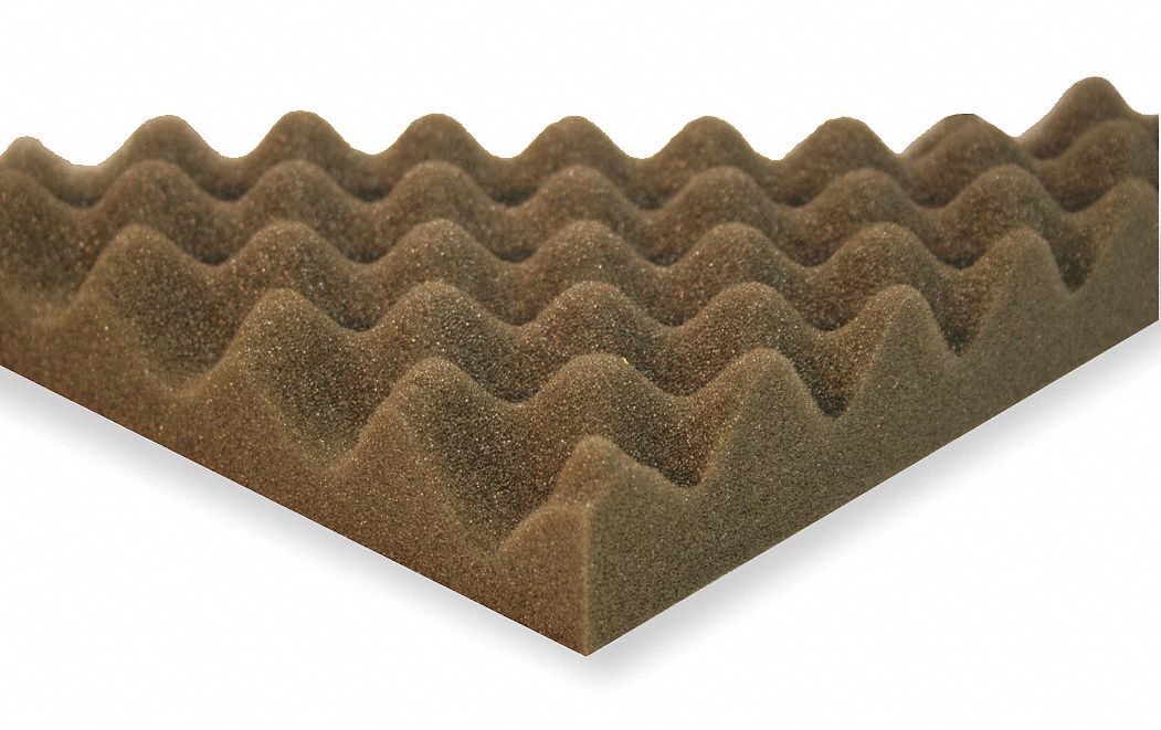 Acoustic Foam: 54 in Wd, 27 in Lg, 0.7 Noise Reduction Coefficient (NRC), Gray, 4 PK