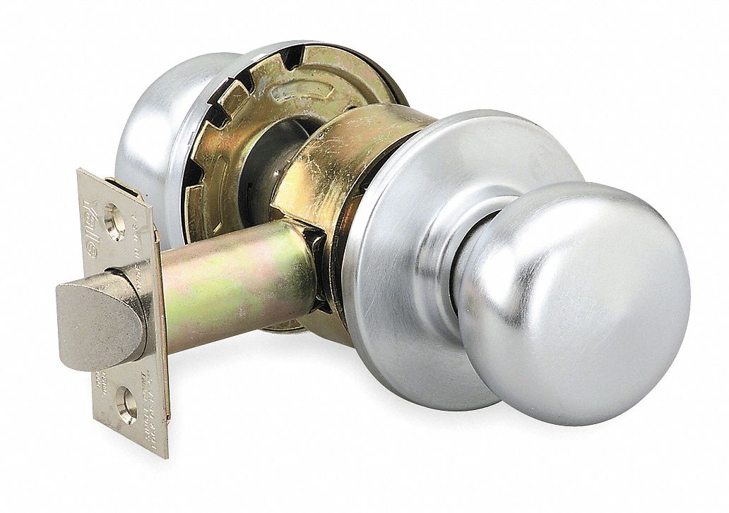 Knob Lockset, Mechanical, Knob, Cylindrical, Passage, 2 Grainger