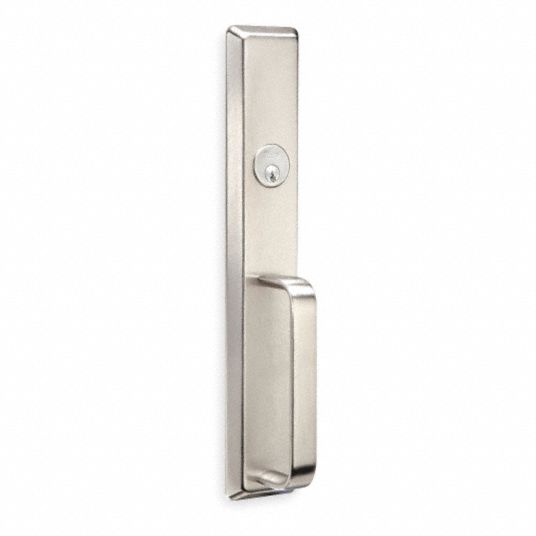 YALE Escutcheon Pull w/Lock Pull, Stainless Steel, Fire Rated, 7100