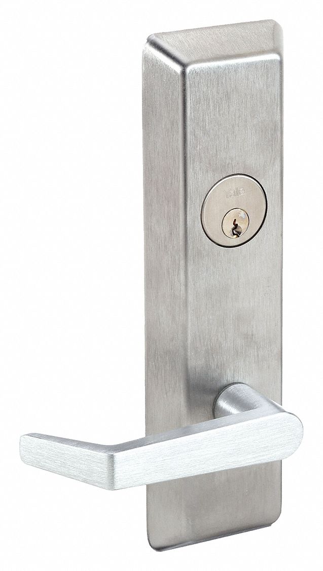YALE, 48 in Max Door Wd, Stainless Steel, Mechanical Exit Device Trim