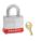 LOCKOUT PADLOCK, KEYED DIFFERENT, STEEL, STANDARD BODY, RED BUMPER