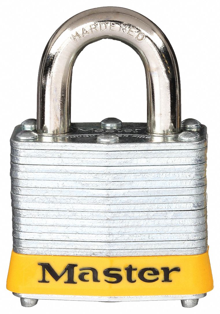 LOCKOUT PADLOCK, KEYED DIFFERENT, STEEL, STANDARD BODY, YELLOW BUMPER