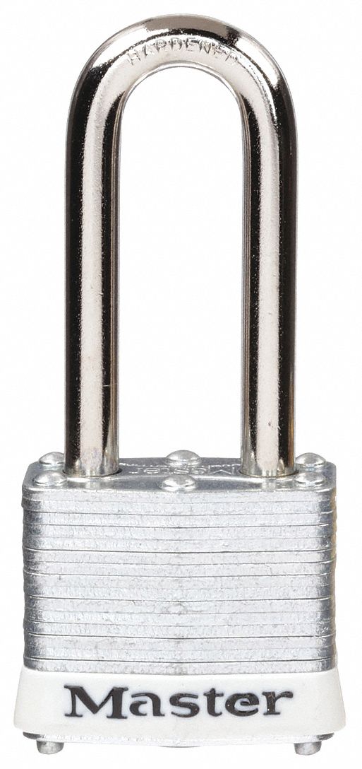 LOCKOUT PADLOCK, KEYED DIFFERENT, STEEL, STANDARD BODY, EXTENDED, WHITE