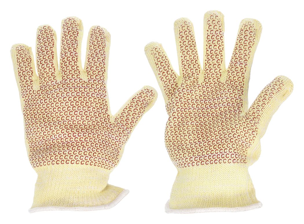 CONDOR Knit Gloves: XL ( 10 ), Glove Hand Protection, Dotted, Nitrile,  Palm, 400°F Max Temp, 1 PR