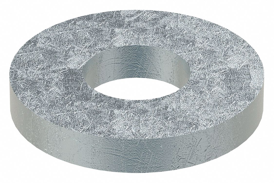 Large O.D. & Thick Oversized Washer: Case Hardened, Zinc Plated, Steel, 1 in Screw Sz, Case Hardened