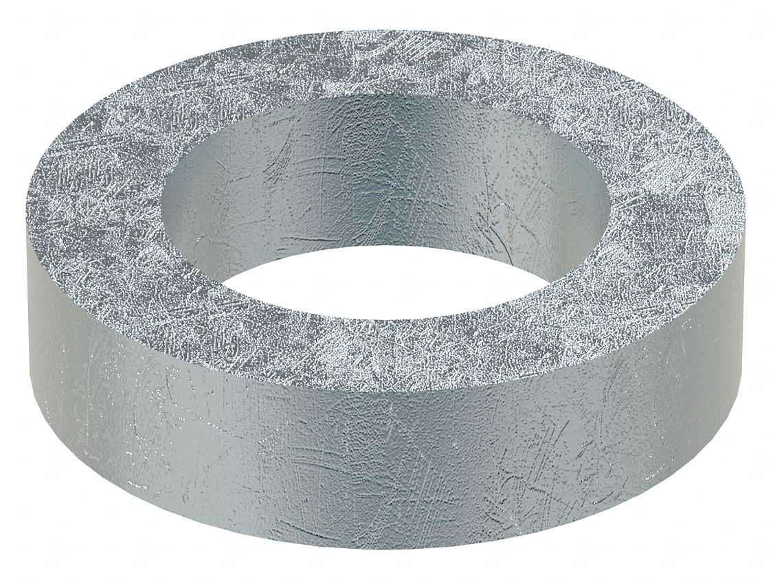 Large O.D. & Thick Oversized Washer: Case Hardened, Zinc Plated, Steel, 7/8 in Screw Sz