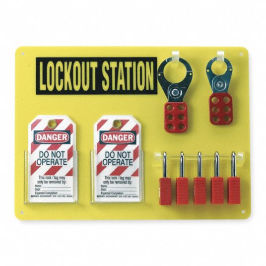 BRADY, Lockout Station, Keyed Different Padlocks, Lockout Station