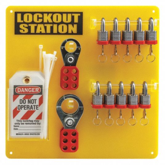 BRADY, Lockout Station, Keyed Different Padlocks, Lockout Station