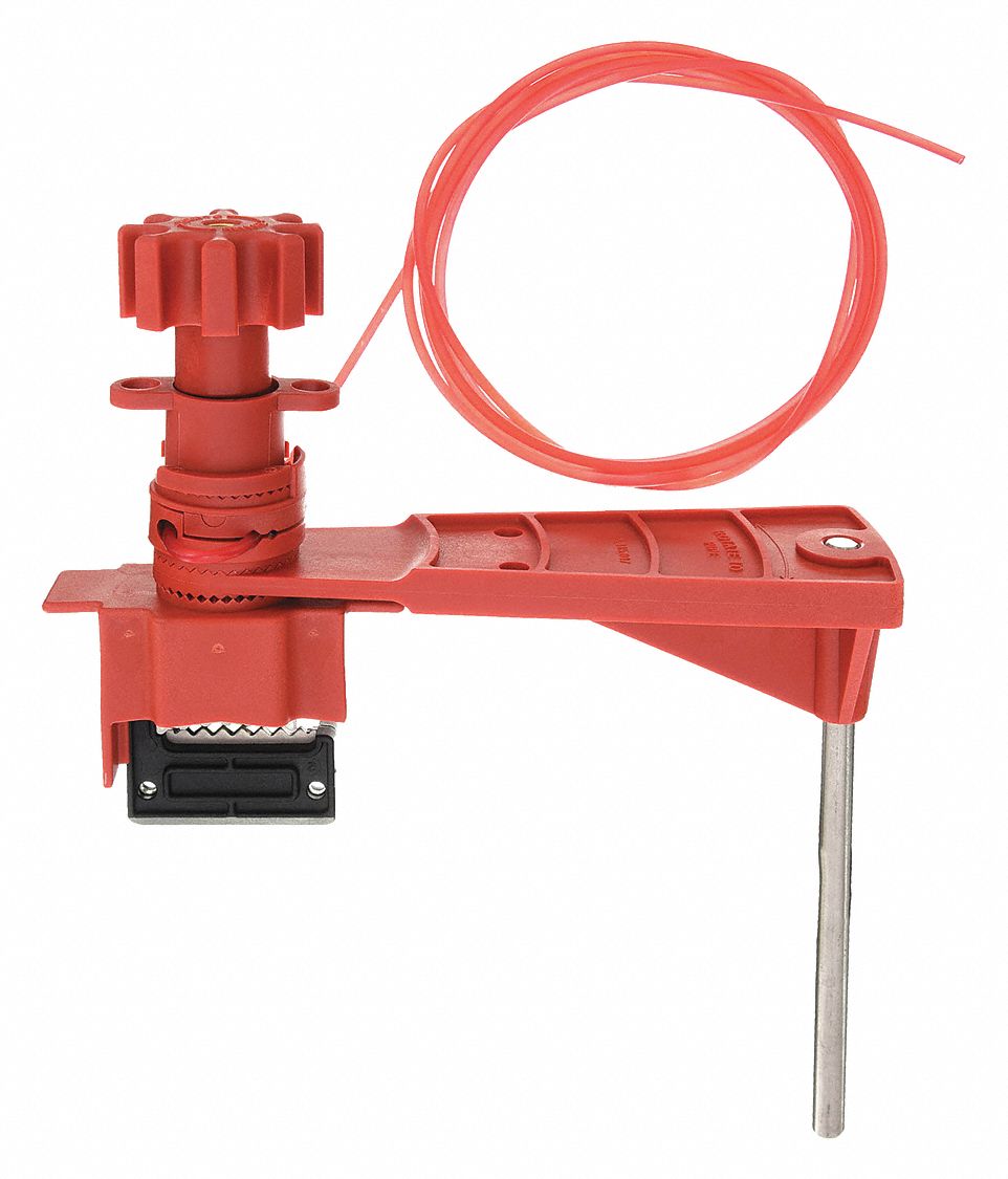 BRADY, 6.05 in Blocking Arm Ht, 8 ft Cable Lg, Universal Valve Lockout 5TA8751390 Grainger