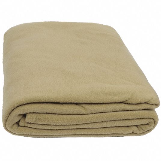 R & R TEXTILE, Full, Beige, Fleece Blanket - 5TAD2