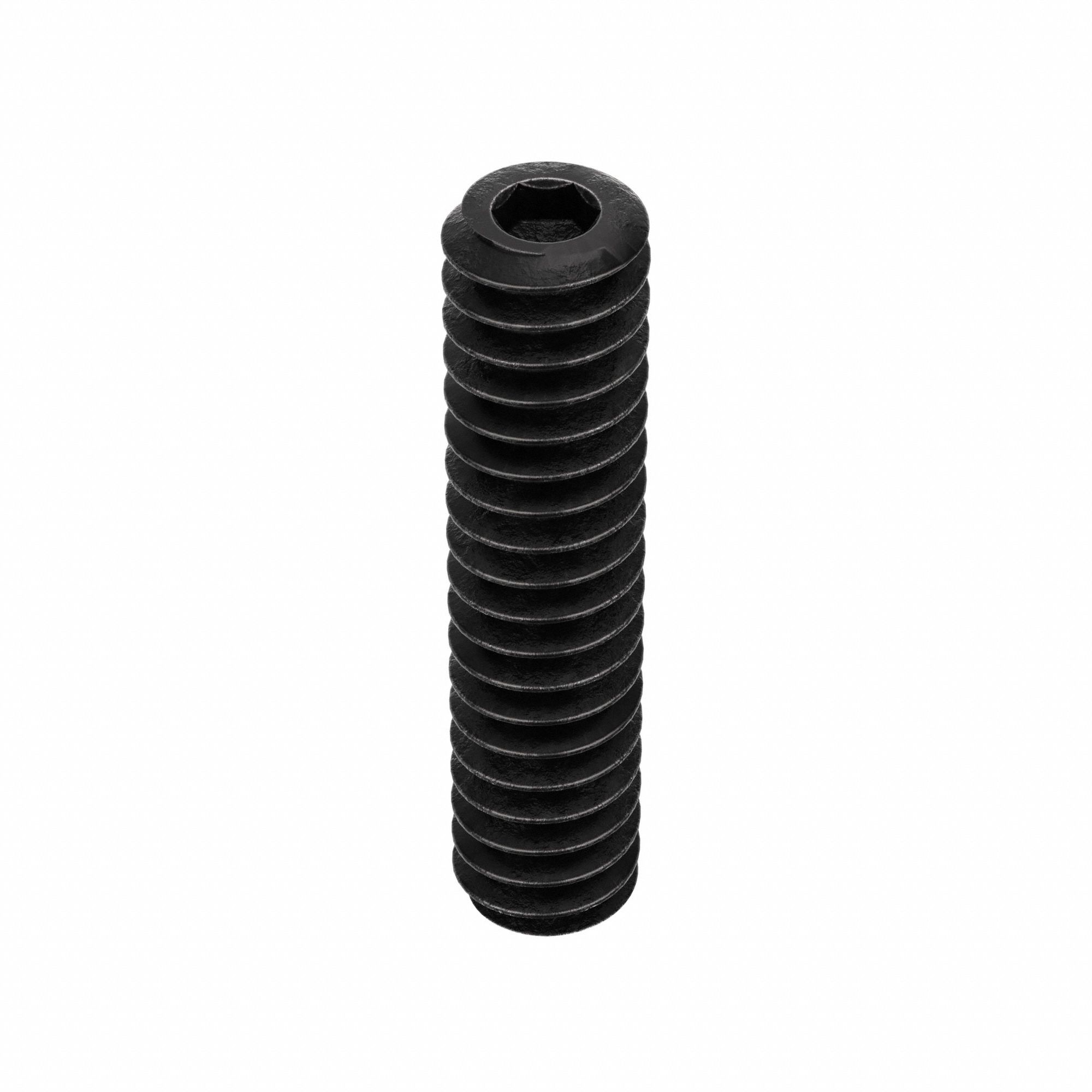 Socket Set Screw: #6-32 Thread Size, 5/8 in Overall Lg, Cup pt, Alloy Steel, Black Oxide, 100 PK