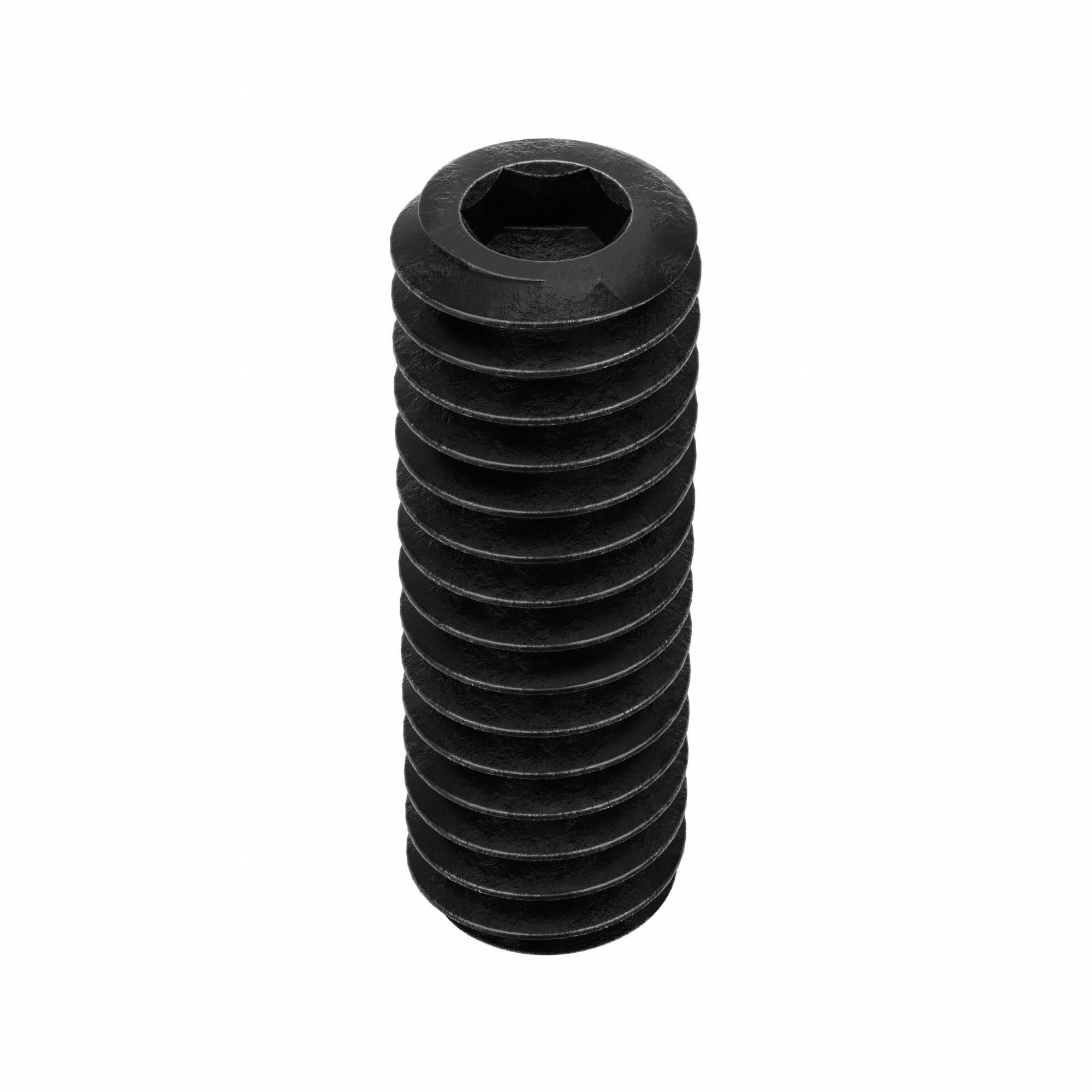 Socket Set Screw: #8-32 Thread Size, 1/2 in Overall Lg, Cup pt, Alloy Steel, Black Oxide, 100 PK