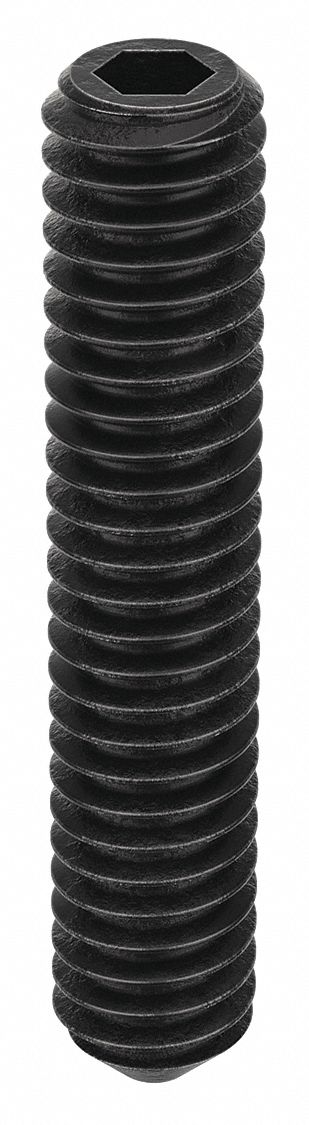 Socket Set Screw: #8-32 Thread Size, 7/8 in Overall Lg, Cup pt, Alloy Steel, Black Oxide, 100 PK