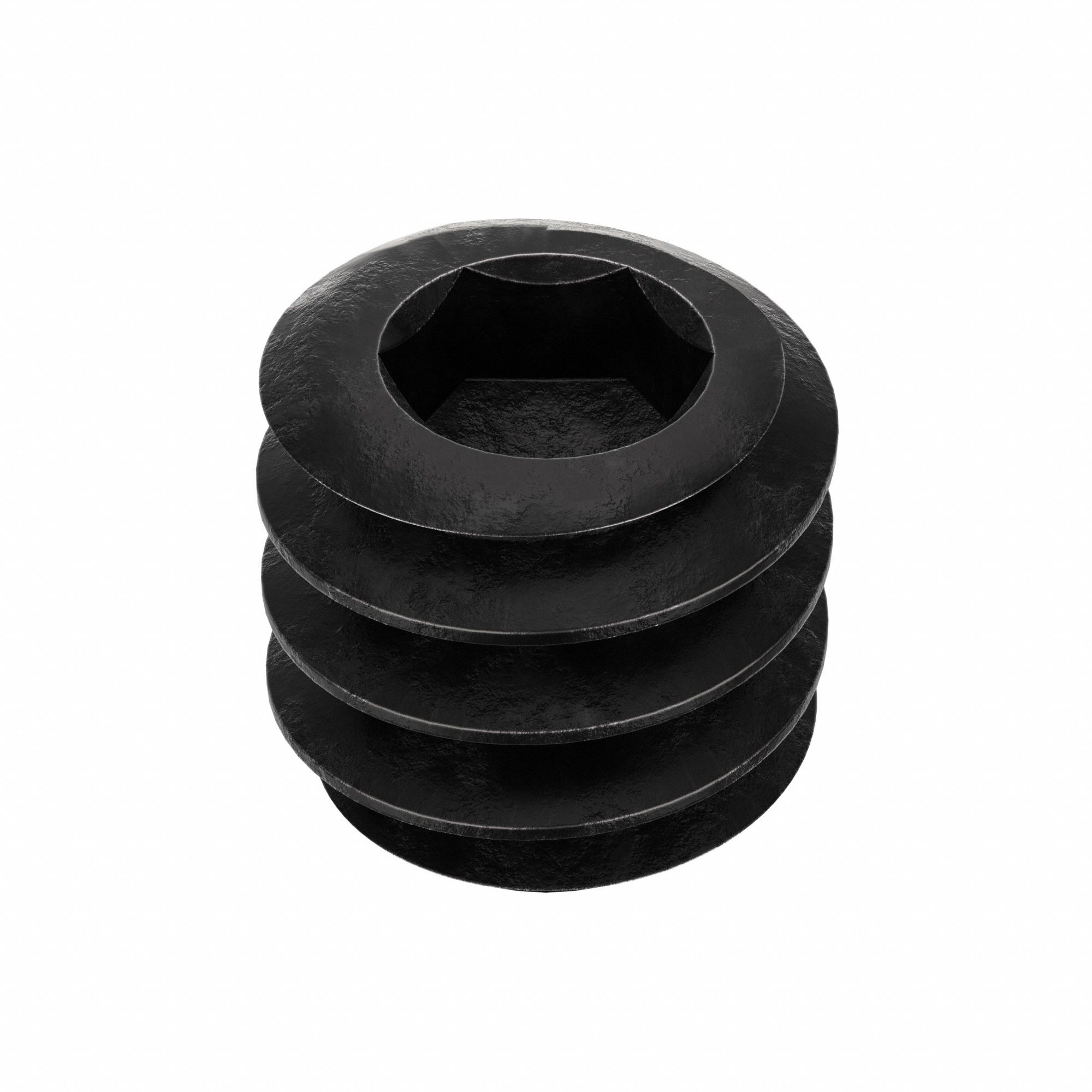 Socket Set Screw: #10-24 Thread Size, 3/16 in Overall Lg, Cup pt, Alloy Steel, Black Oxide, 100 PK