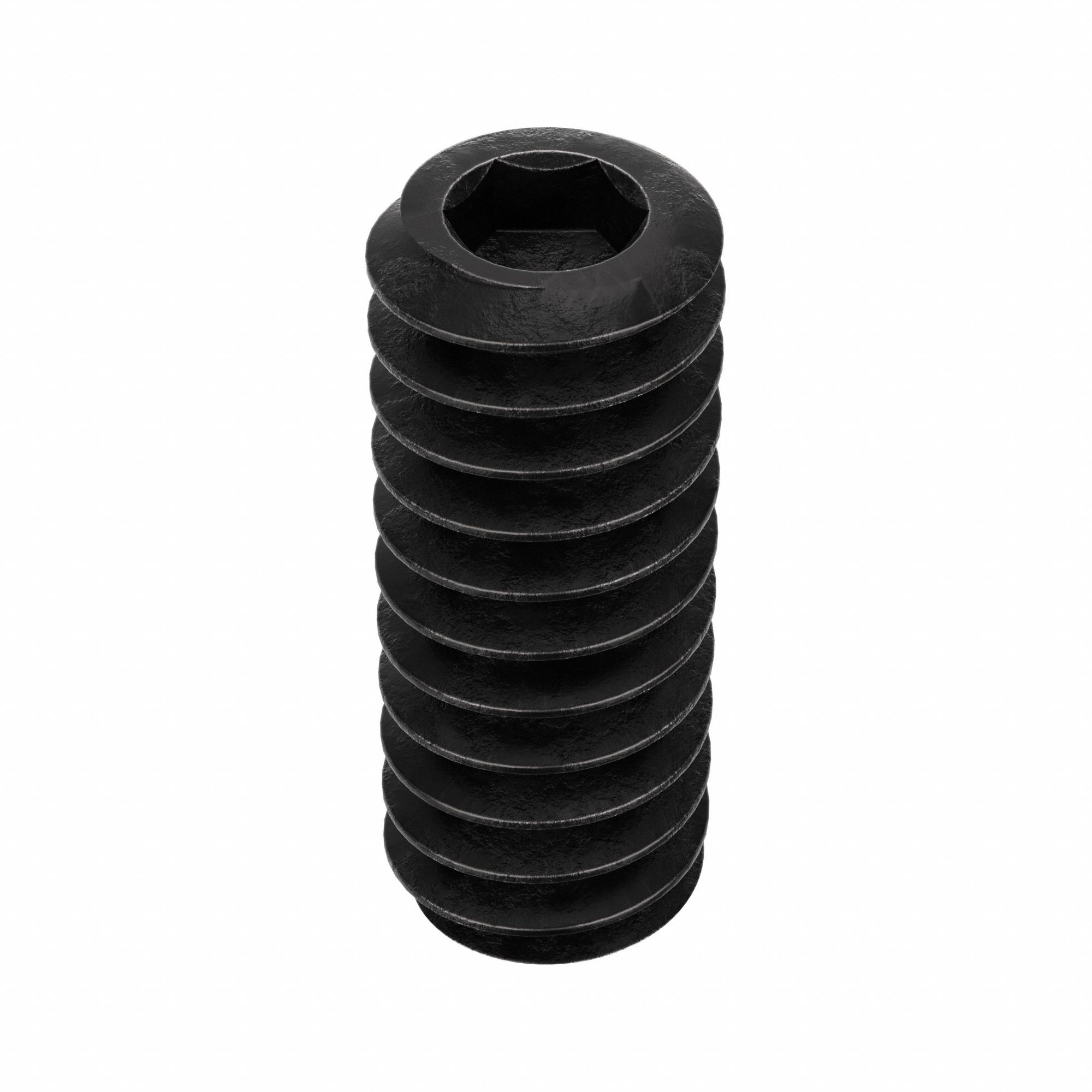 Socket Set Screw: #10-24 Thread Size, 1/2 in Overall Lg, Cup pt, Alloy Steel, Black Oxide, 100 PK