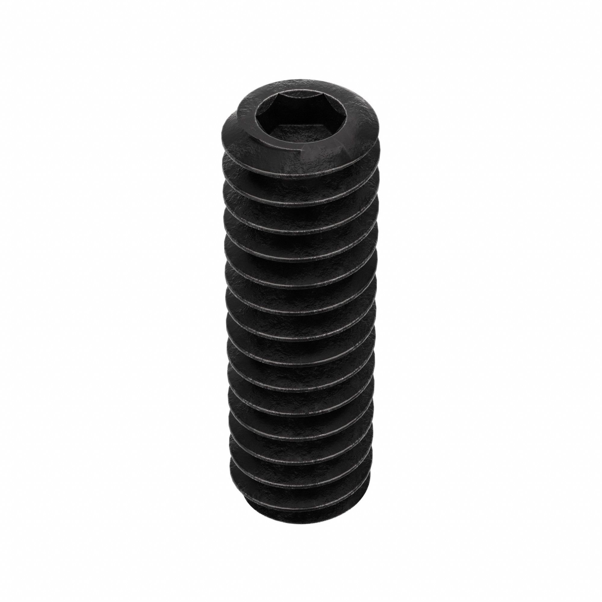 Socket Set Screw: #10-24 Thread Size, 5/8 in Overall Lg, Cup pt, Alloy Steel, Black Oxide, 100 PK