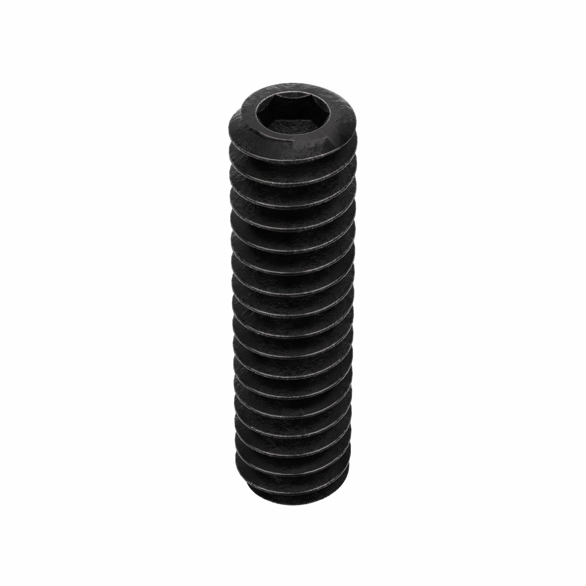 Socket Set Screw: #10-24 Thread Size, 3/4 in Overall Lg, Cup pt, Alloy Steel, Black Oxide, 100 PK