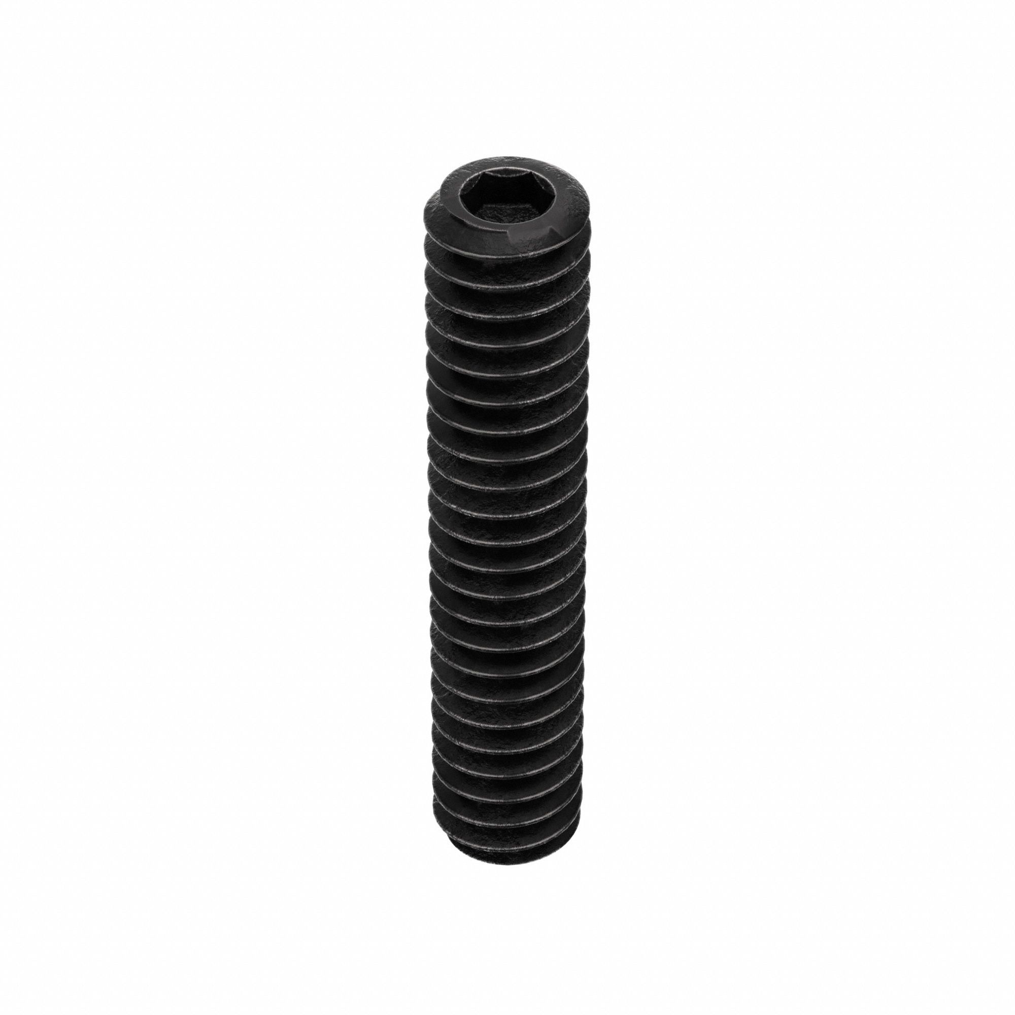 Socket Set Screw: #10-24 Thread Size, 1 in Overall Lg, Cup pt, Alloy Steel, Black Oxide, 100 PK