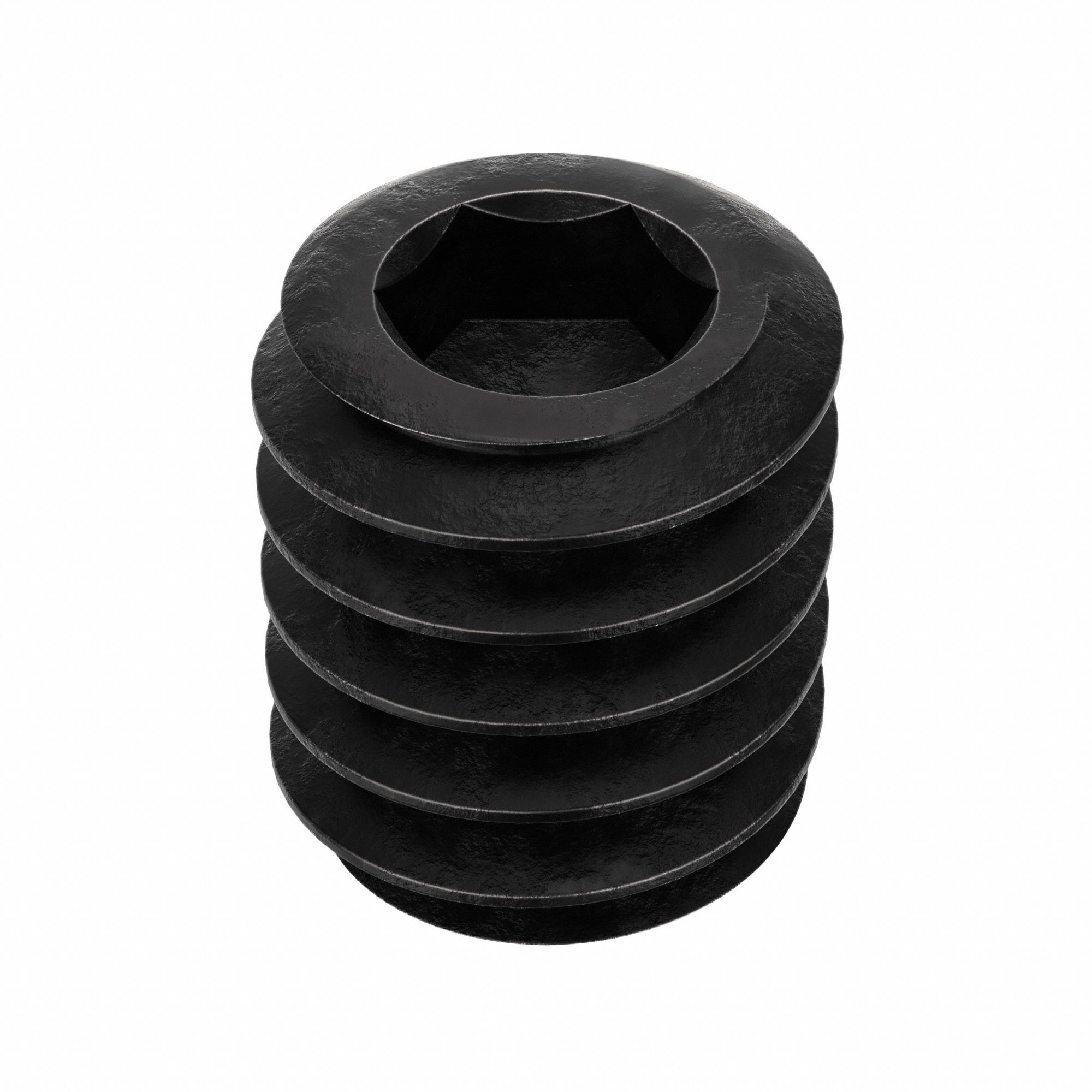 Socket Set Screw: 1/4"-20 Thread Size, 5/16 in Overall Lg, Cup pt, Alloy Steel, Black Oxide, 100 PK