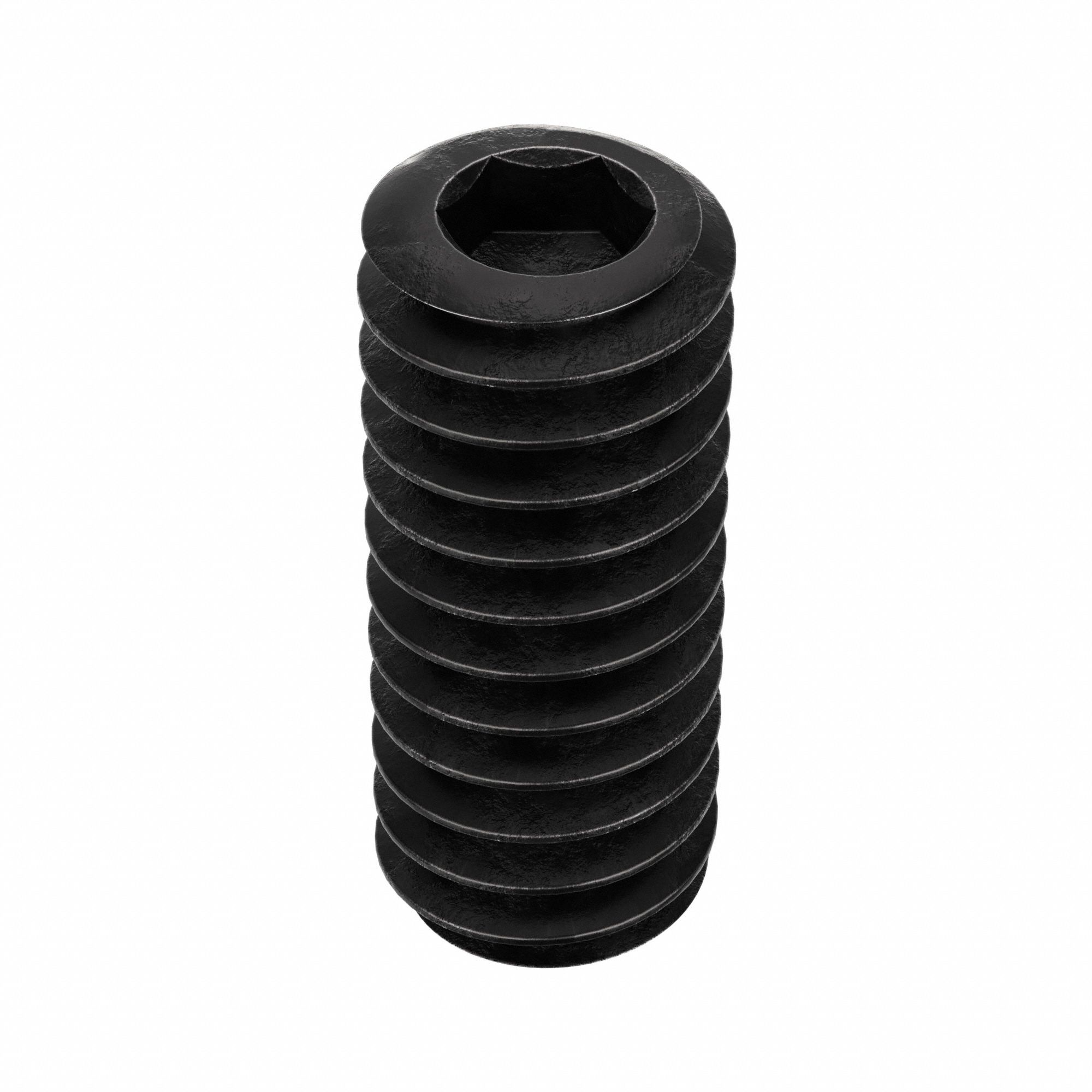 Socket Set Screw: 1/4"-20 Thread Size, 5/8 in Overall Lg, Cup pt, Alloy Steel, Black Oxide, 100 PK