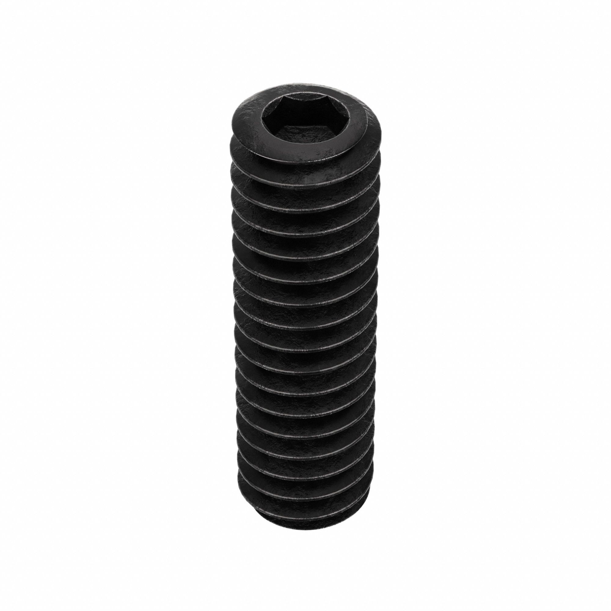 Socket Set Screw: 1/4"-20 Thread Size, 7/8 in Overall Lg, Cup pt, Alloy Steel, Black Oxide, 100 PK