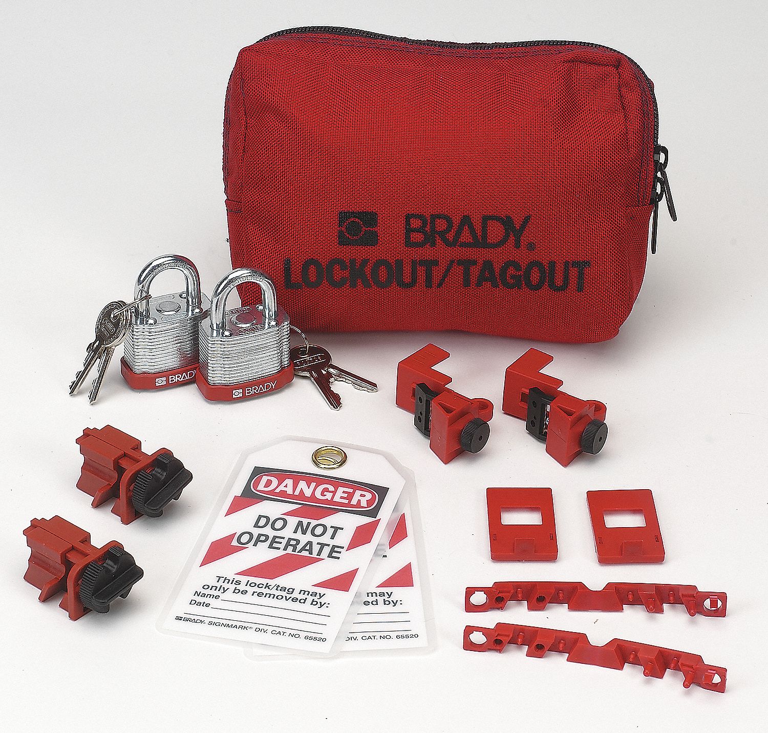 BRADY Portable Lockout Kit, Pouch, Red 5TB3399303 Grainger