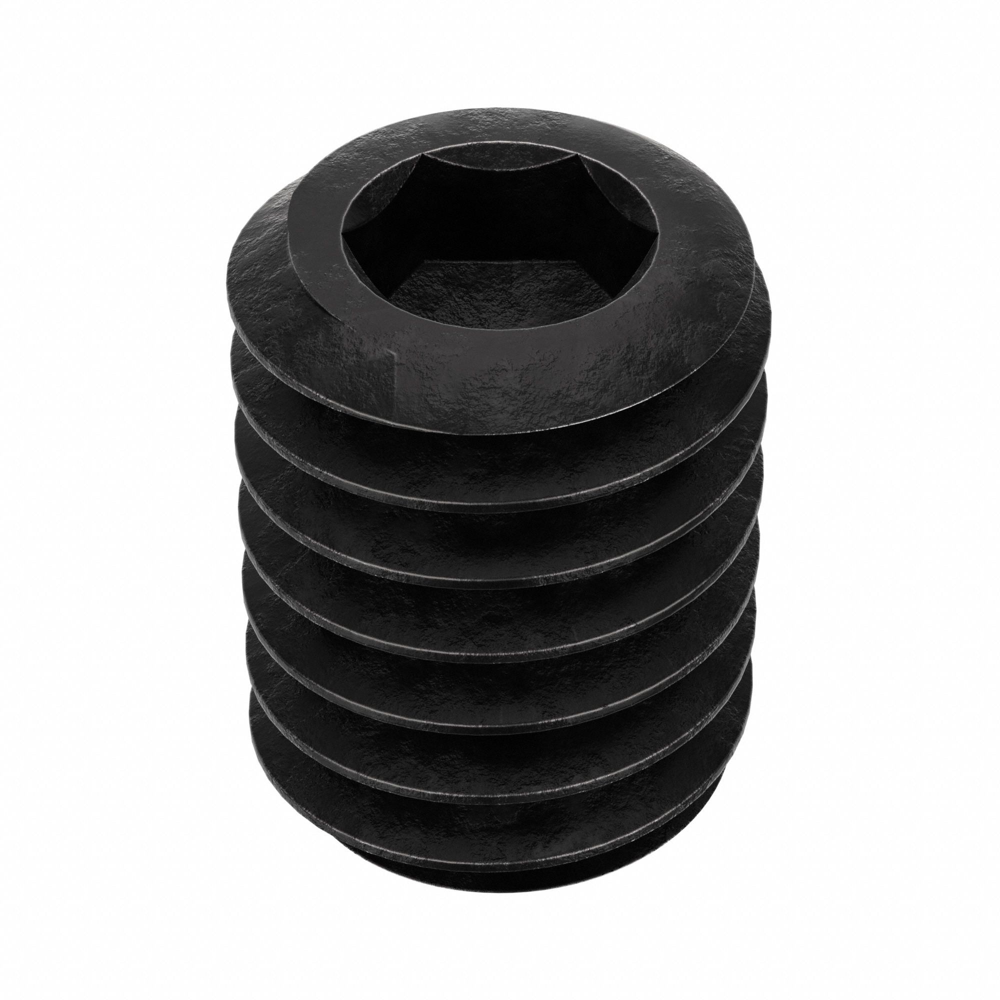 Socket Set Screw: 5/16"-18 Thread Size, 7/16 in Overall Lg, Cup pt, Alloy Steel, Black Oxide, 100 PK