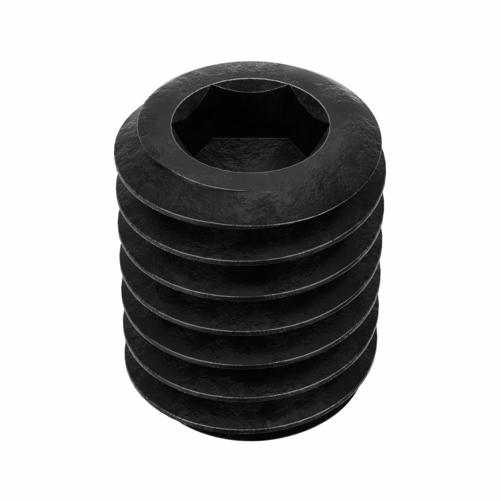 Socket Set Screw: 3/8"-16 Thread Size, 1/2 in Overall Lg, Cup pt, Alloy Steel, Black Oxide, 100 PK